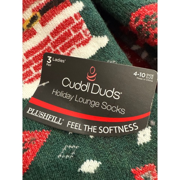 CUDDL DUDS Ladies Holiday Plush Lounge Socks One Size 4-10 Sock 3-Pack  2 Sets. - Picture 5 of 5